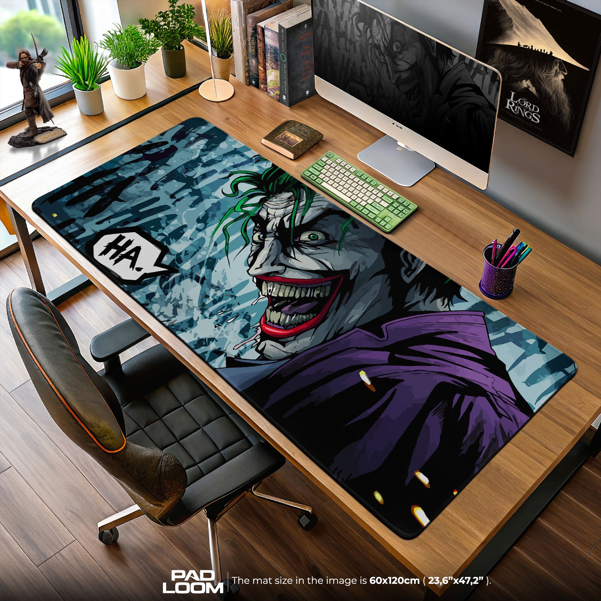 Joker Comic Smile Mouse Pad, DC Villain Gamer Desk Mat
