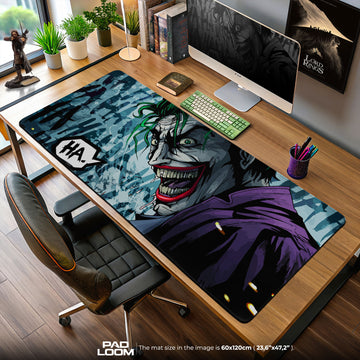 Joker Comic Smile Mouse Pad, DC Villain Gamer Desk Mat