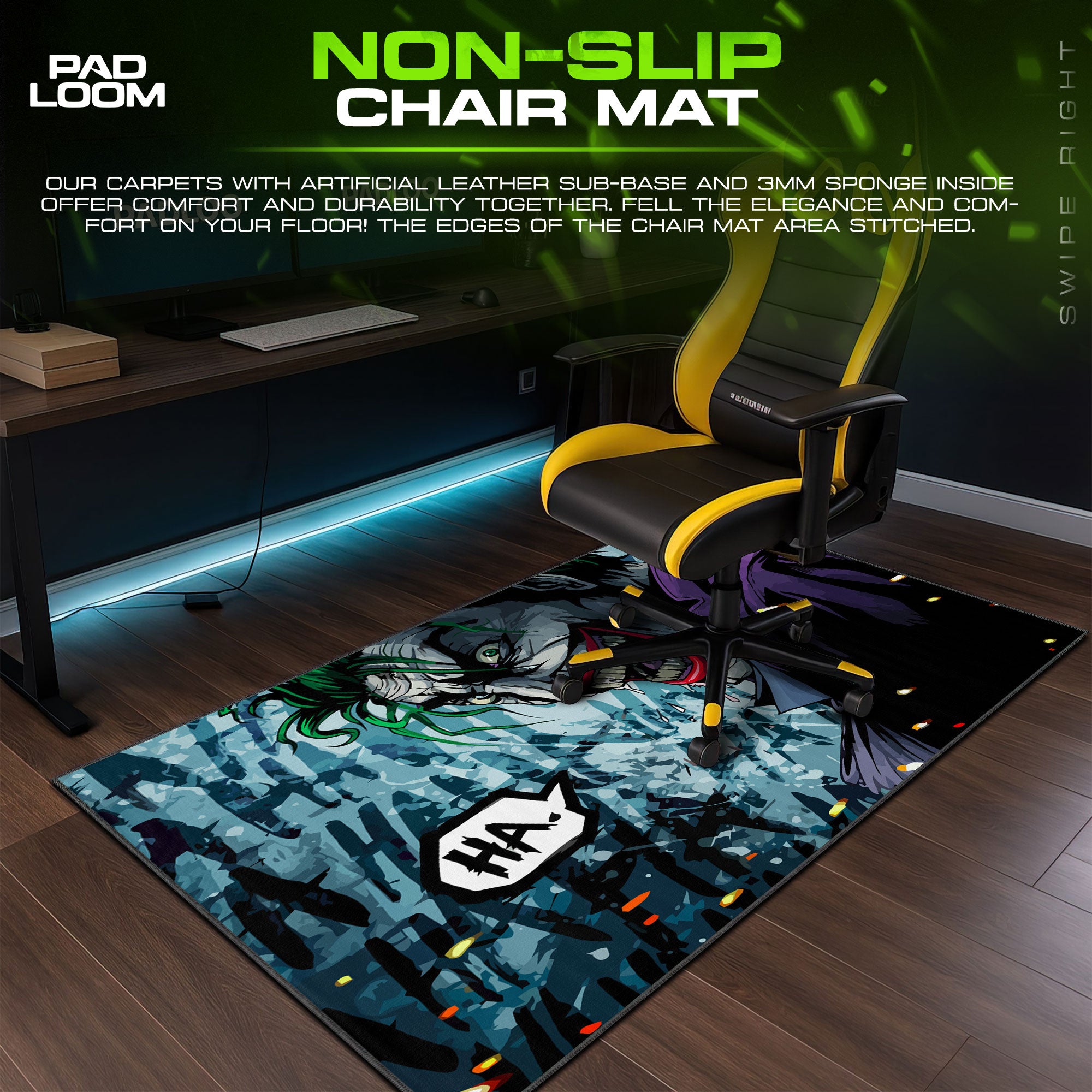 Joker Comic Smile Mouse Pad, DC Villain Gamer Desk Mat