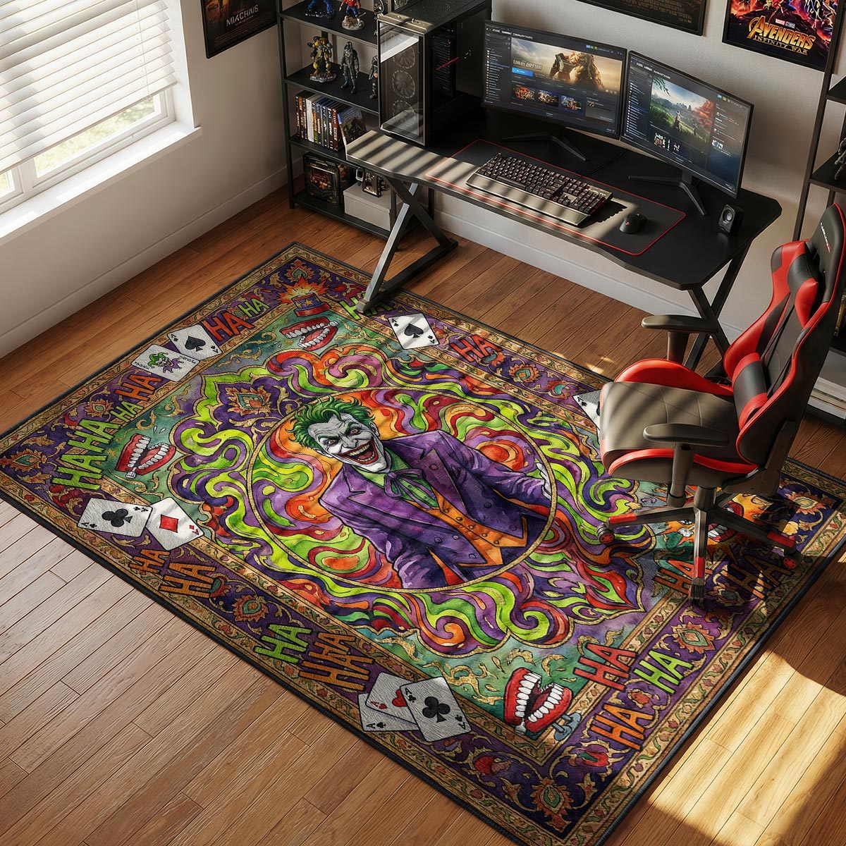 Joker Laughing Chaos Batman Room rug — main product view