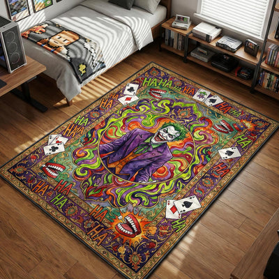 Joker Laughing Chaos Rug - Batman Room Mat