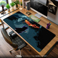 Joker Mouse Pad, Burning Bat Signal Game Desk Mat Padloom