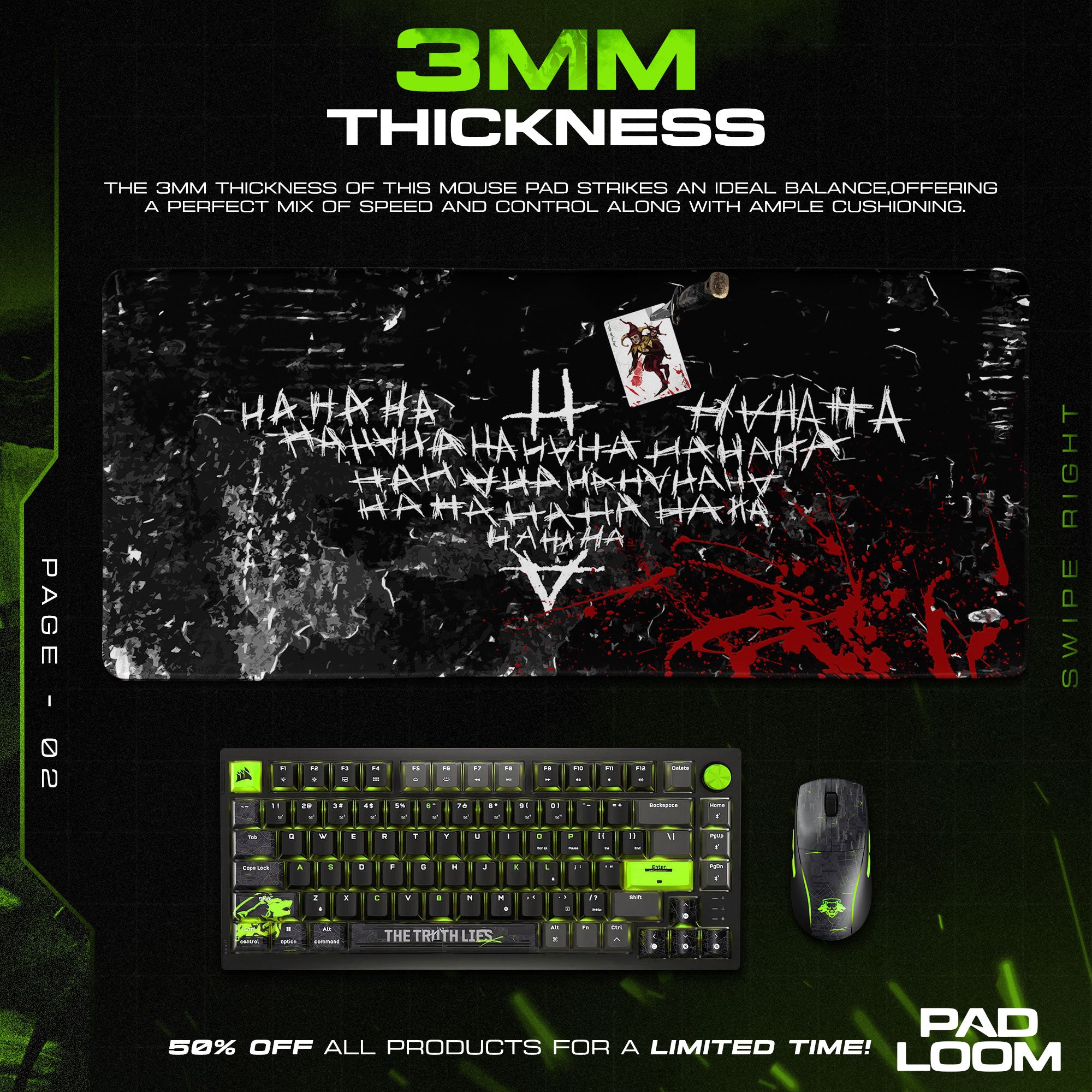 Joker Mouse Pad, HaHa Bat Emblem Game Desk Mat
