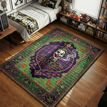 Joker Vivienne Westwood Orb logo purple green plaid hypebeast area rug
