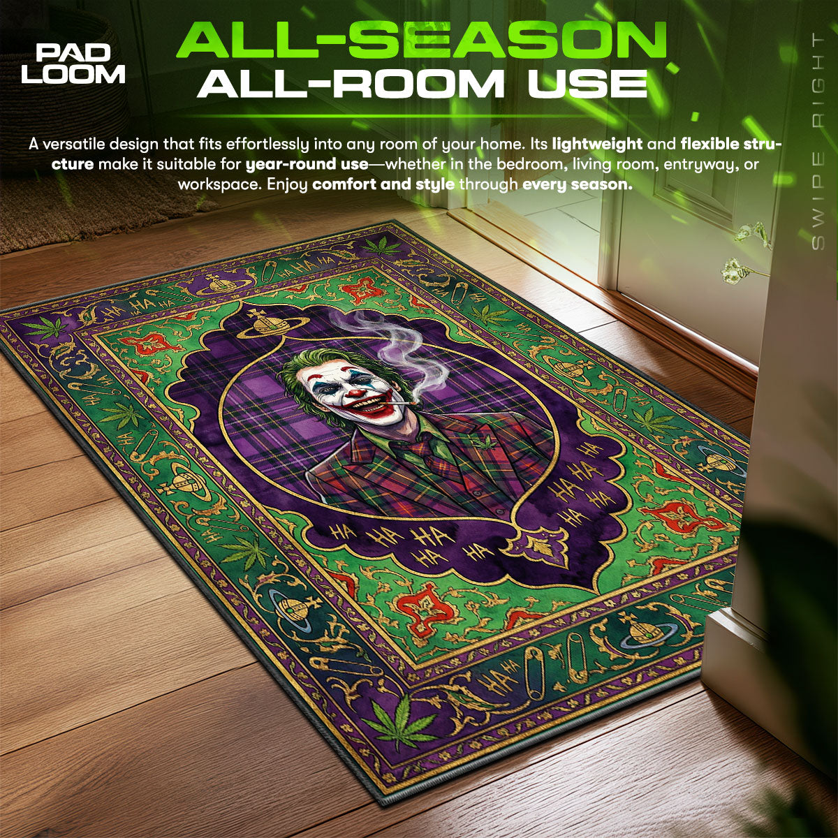 Joker Vivienne Westwood Orb Punk Floor fan rug — premium quality print