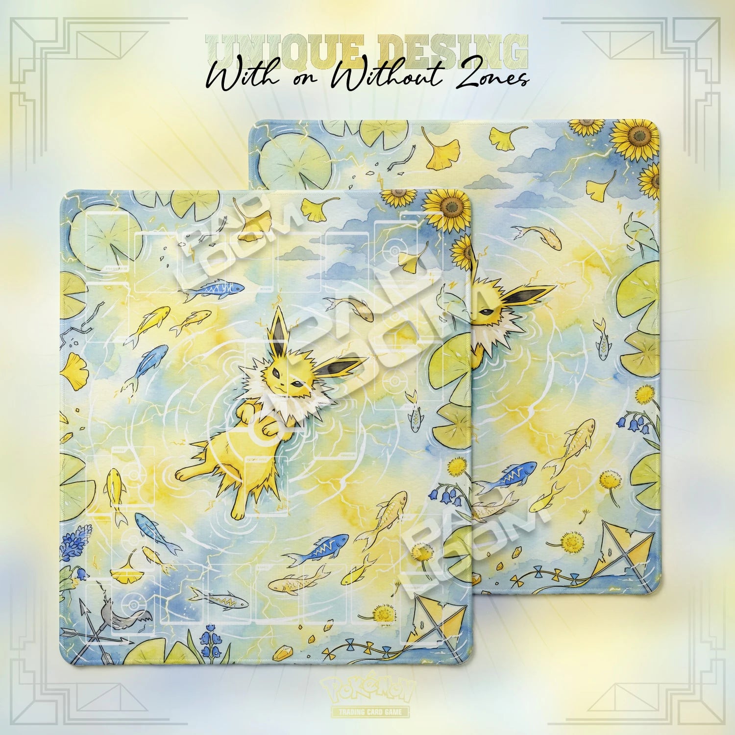 Jolteon Storm Playmat - 2 Player Pokemon TCG Mat