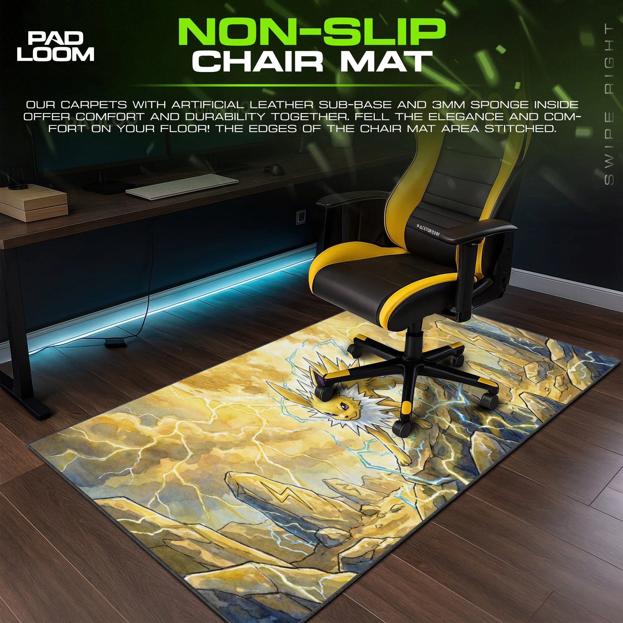 Jolteon Storm Runes Mouse Pad - Pokemon Desk Mat