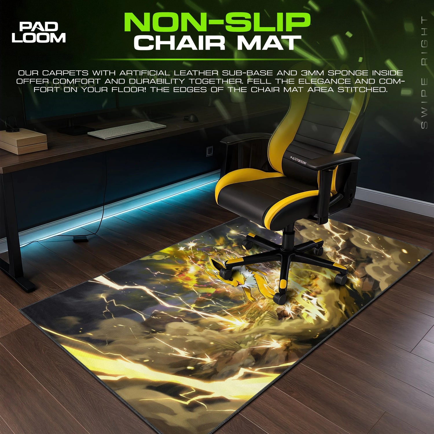 Jolteon Thunderbolt Mouse Pad - Pokémon Desk Mat