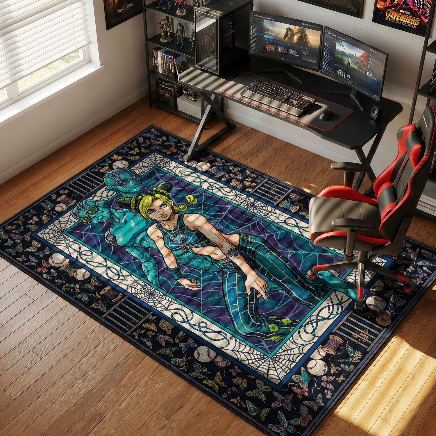 Jolyne Cujoh Stone Free Web JoJo's Chair rug — main product view