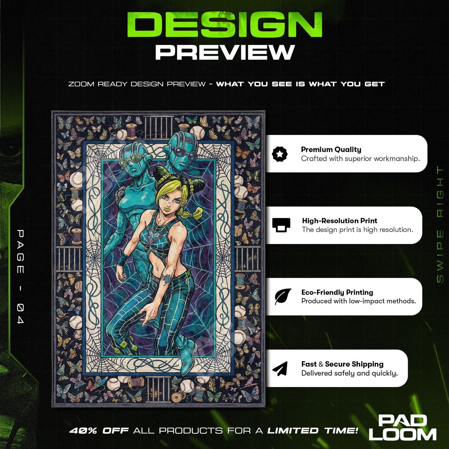 Chair character design printed on rug