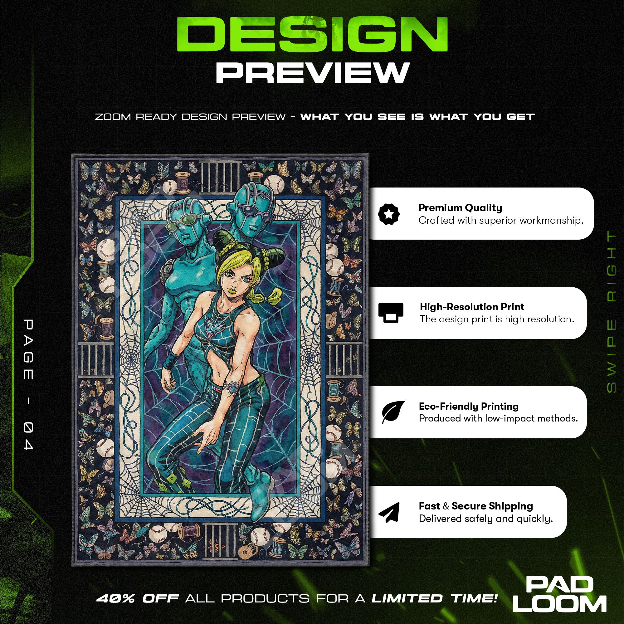 Chair character design printed on rug