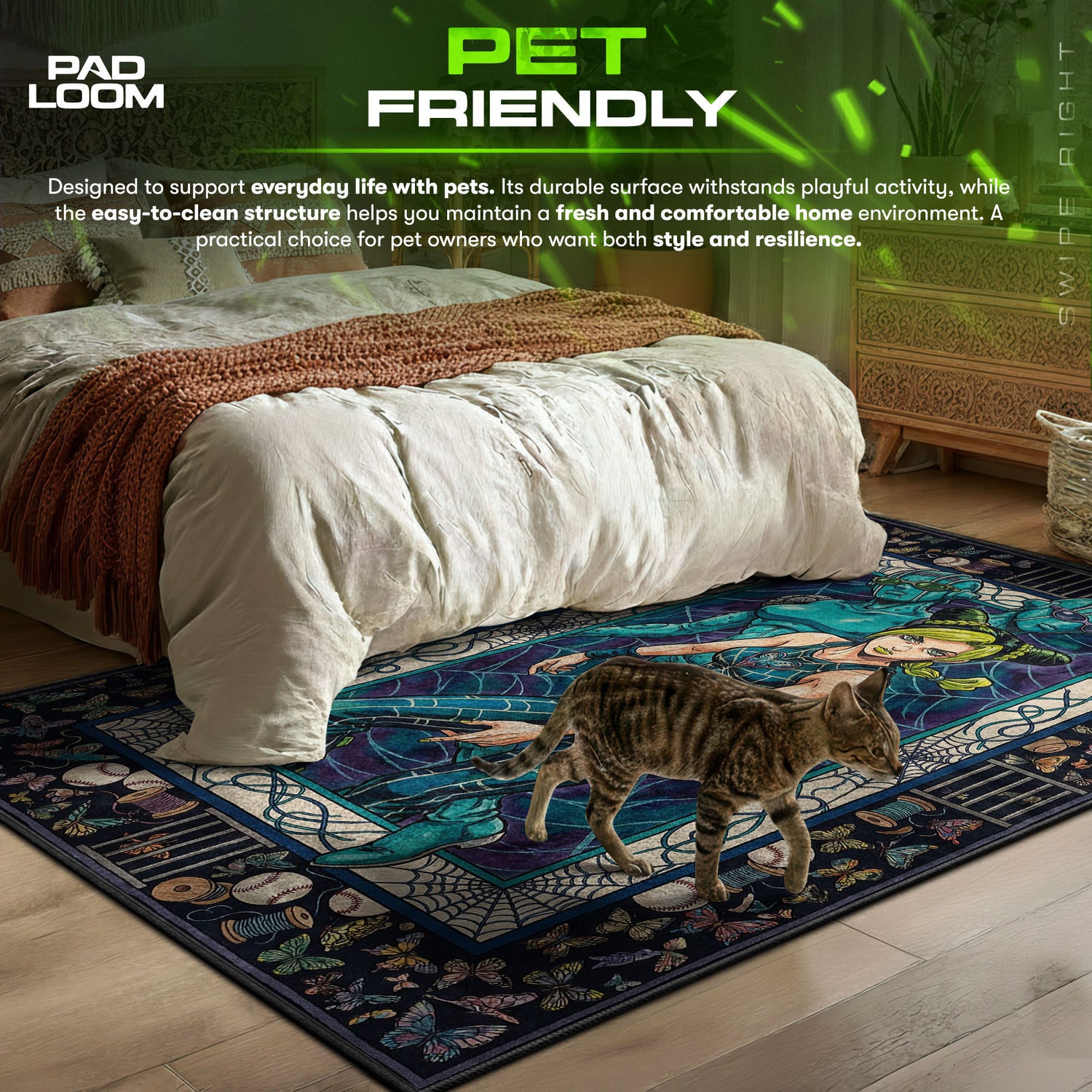 Detailed close-up of Jolyne rug pattern