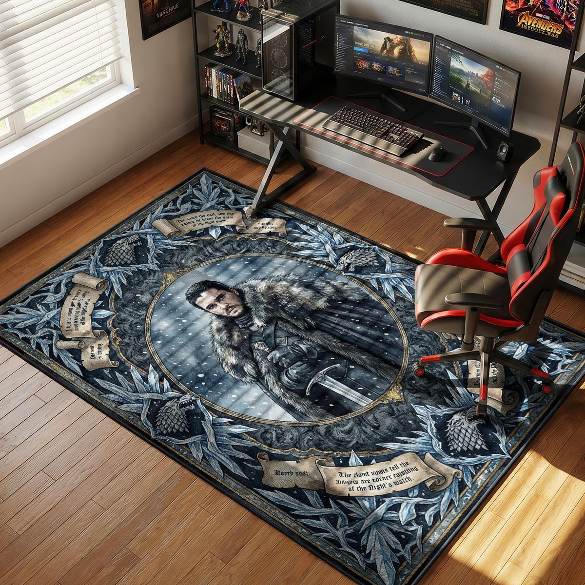 Jon Snow Winter Frost Game Thrones Room rug — main product view