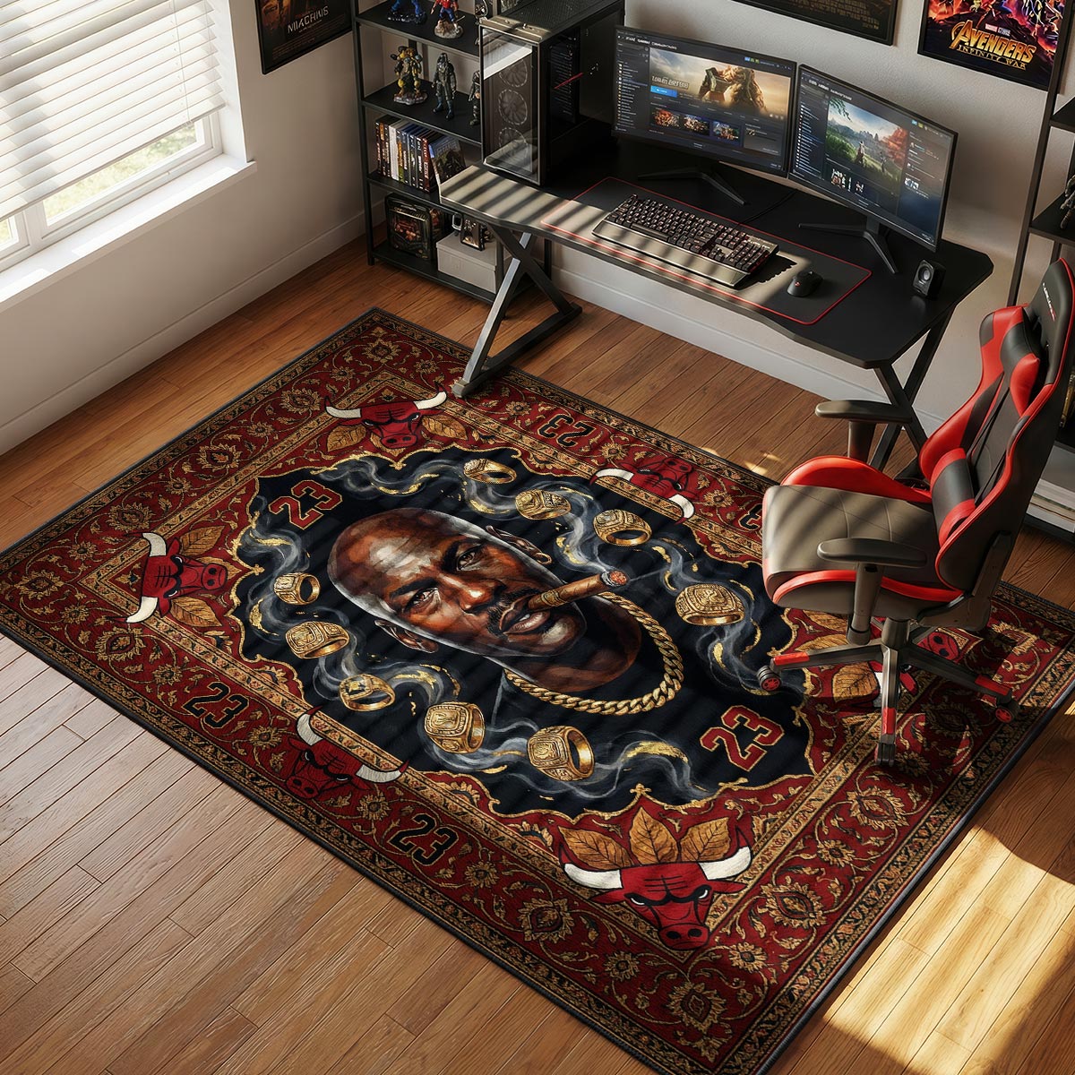 Jordan Dynasty Portrait Sneakerhead Floor rug — main product view
