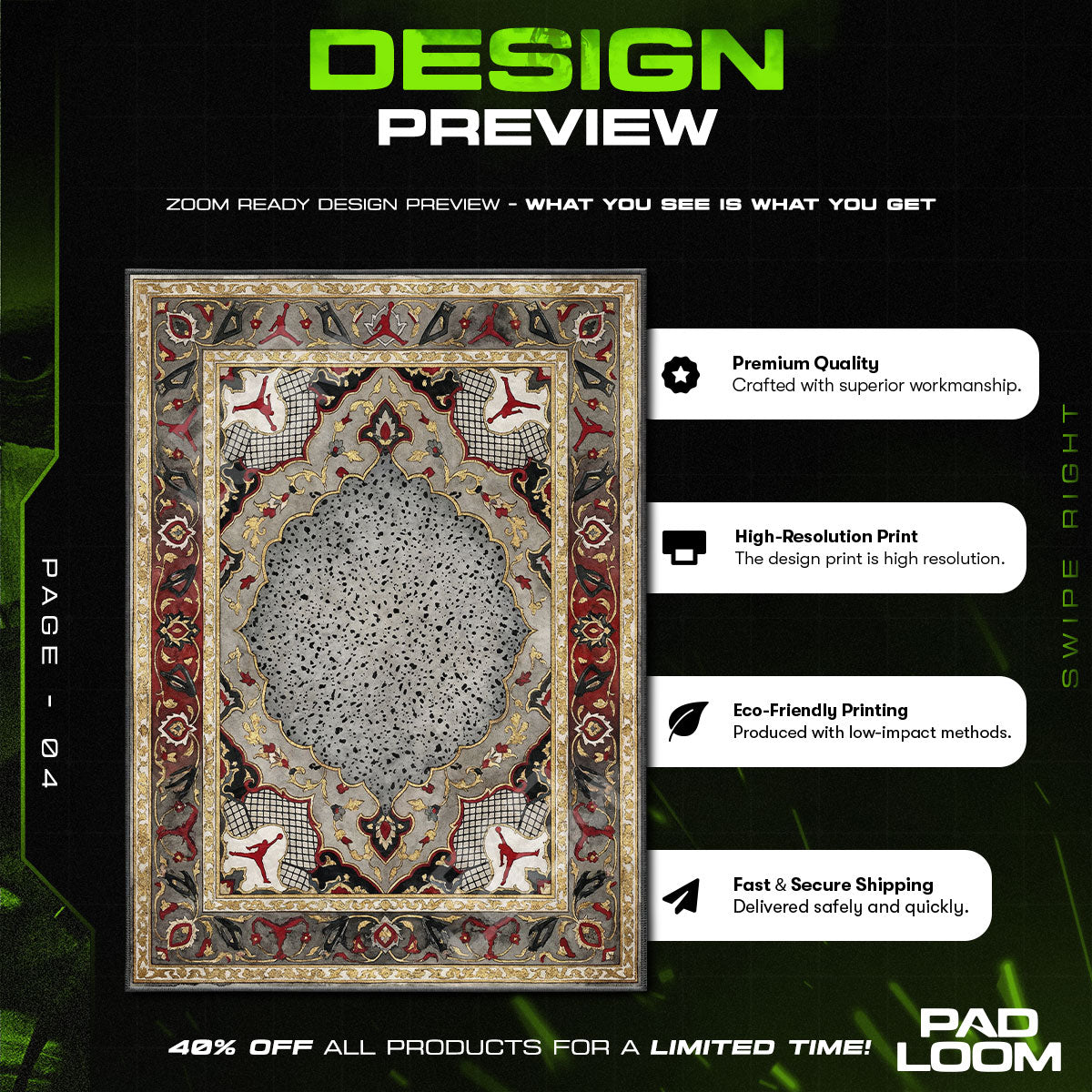 Decor character design printed on rug