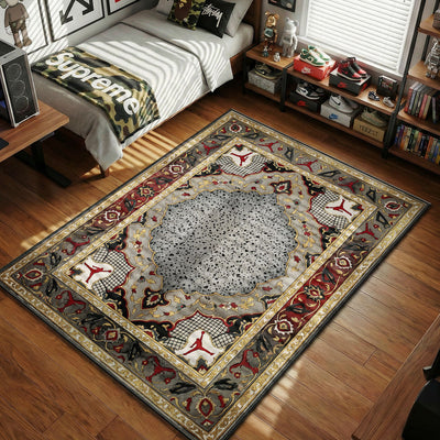 Jordan Cement Persian Rug - Sneaker Room Decor Mat