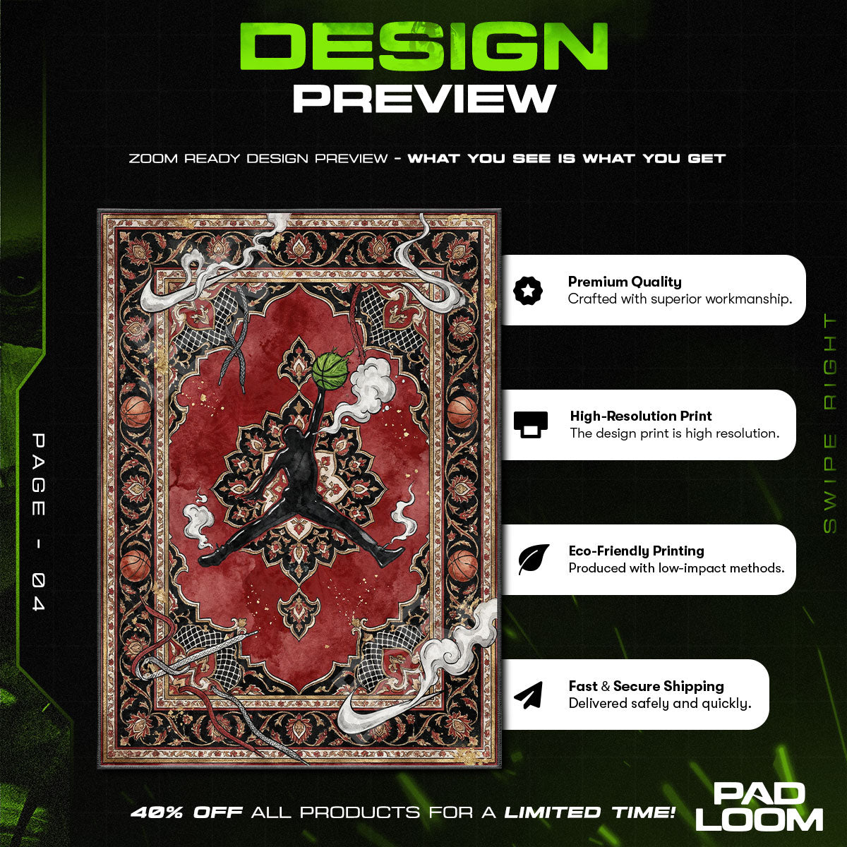 Jordan Jumpman Weed Rug - Sneakerhead Floor Mat