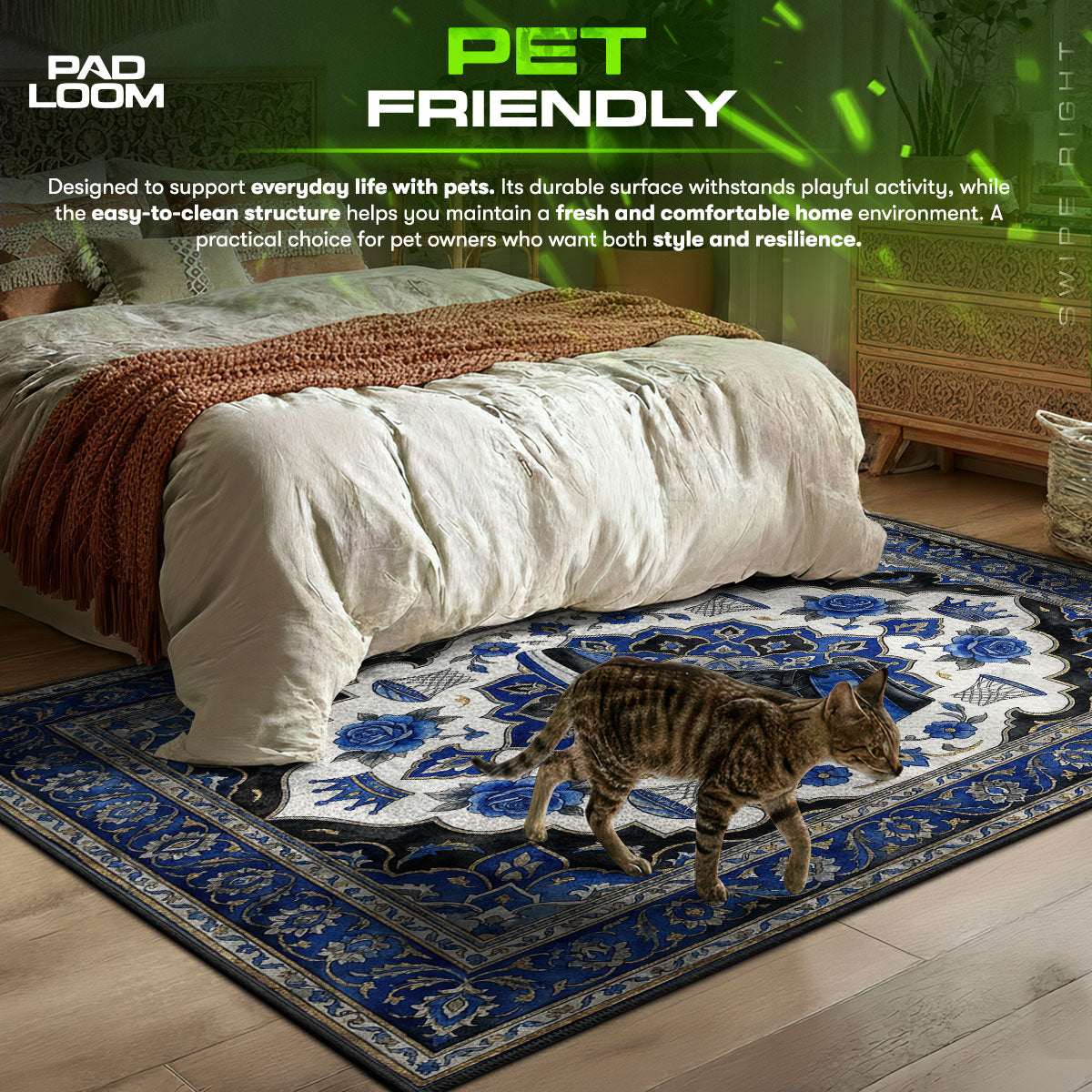 Jordan Royal 1 Rug - Blue Floral Sneaker Floor Mat