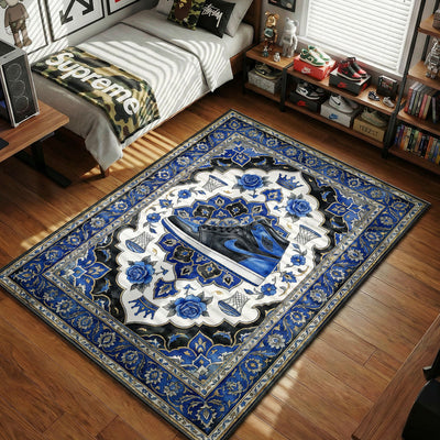 Jordan Royal 1 Rug - Blue Floral Sneaker Floor Mat