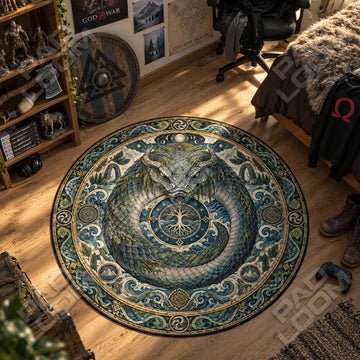 Jormungandr Coiled Round Rug - God of War Chair Mat