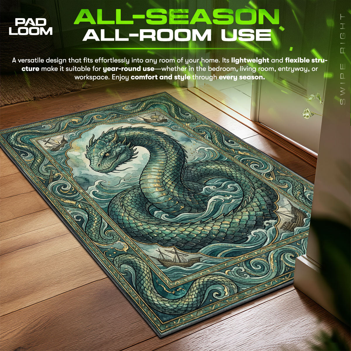 Jörmungandr World Serpent Rug - God of War Chair Mat