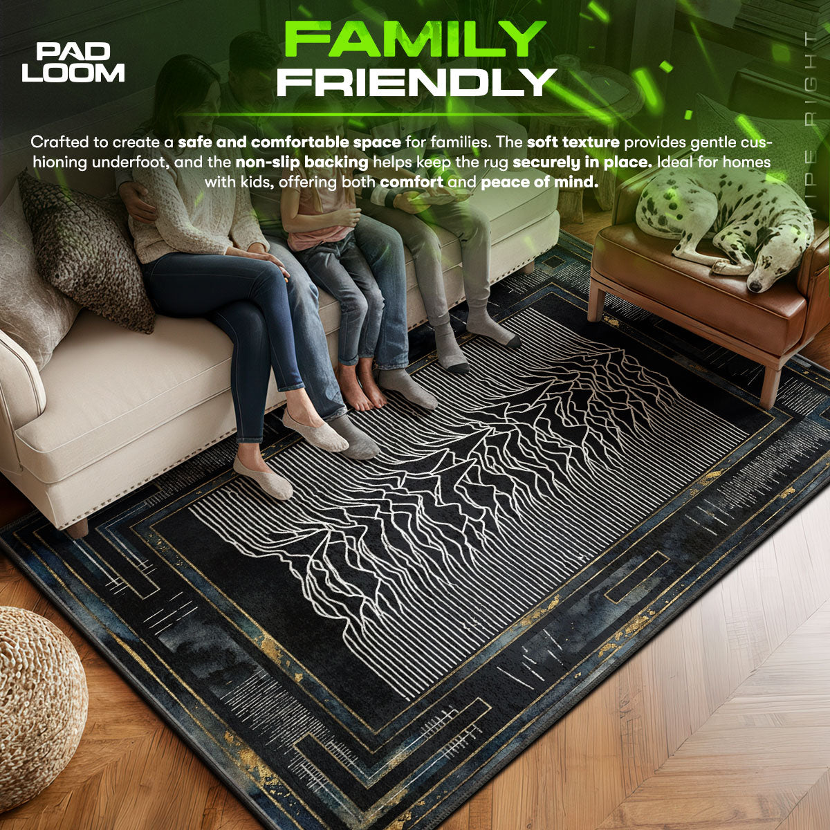 Joy Division themed area rug for home decor fans