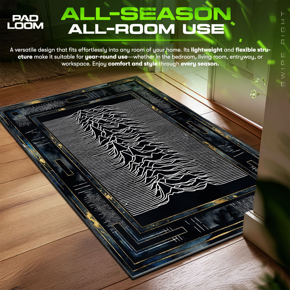 Area character design printed on rug