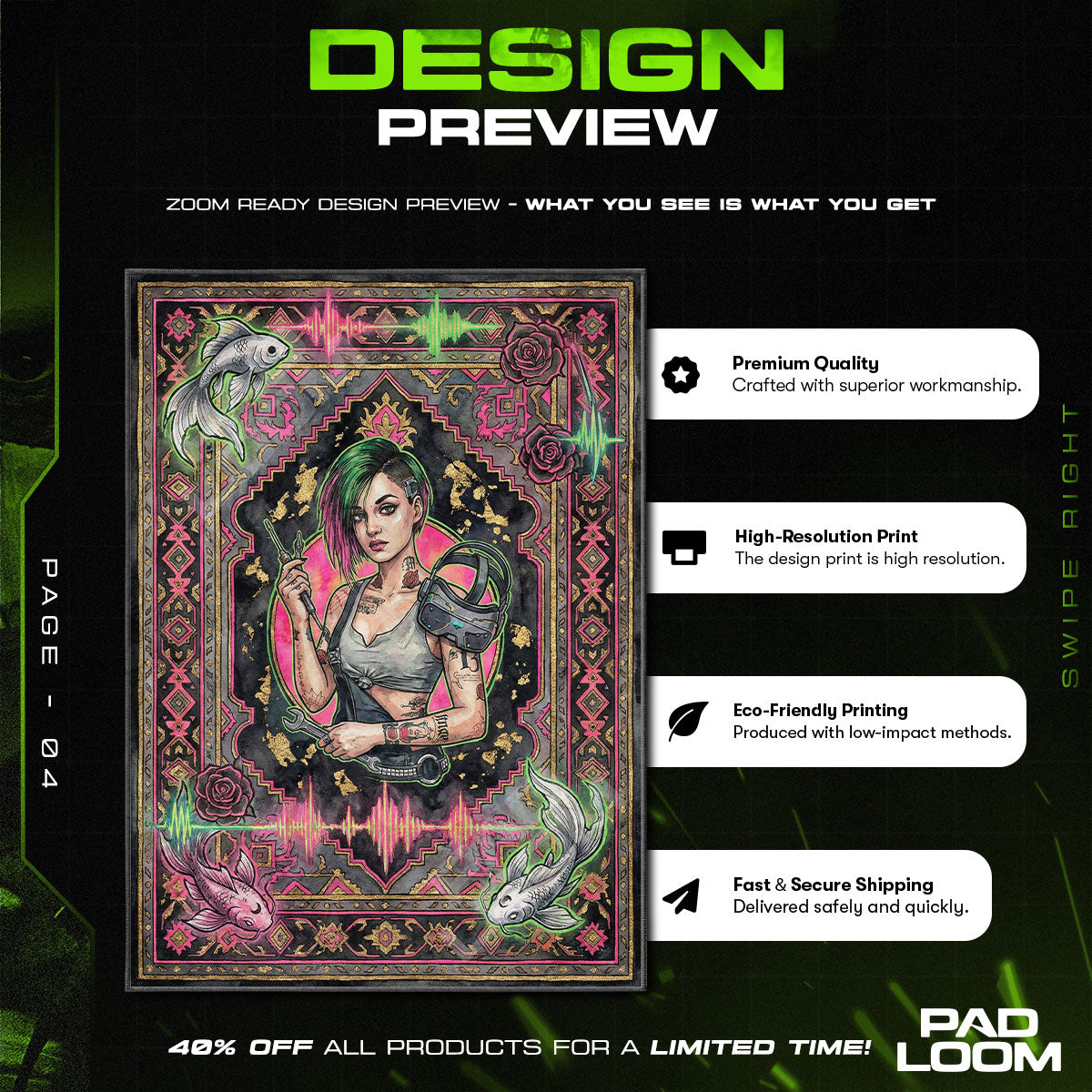 Judy Alvarez Braindance Teppich - Cyberpunk 2077 Stuhlunterlage