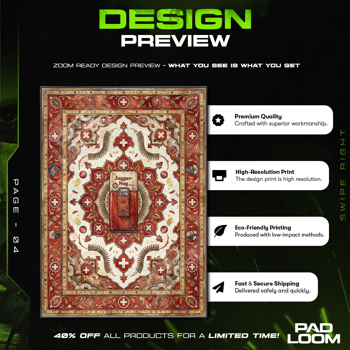 Jugger-Nog Unendliche Gesundheit Teppich - Call of Duty Stuhlmatte