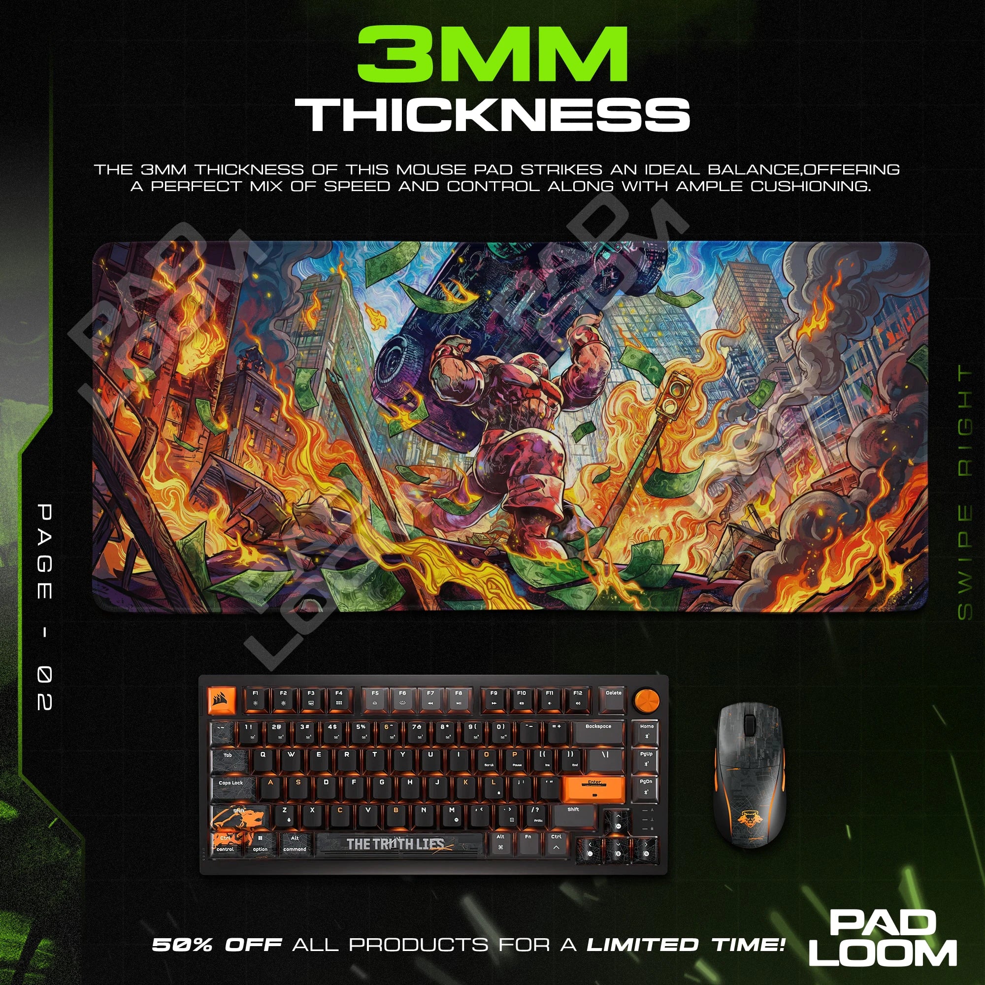 Juggernaut Burning Rampage Mouse Pad - Marvel Desk Mat