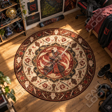 Juggernaut Crimson Round Rug - Dota 2 Chair Mat