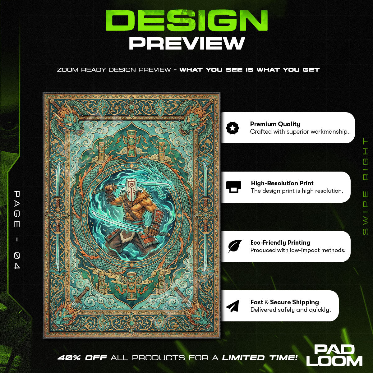 Juggernaut Dragon Blade Rug - Dota 2 Chair Mat