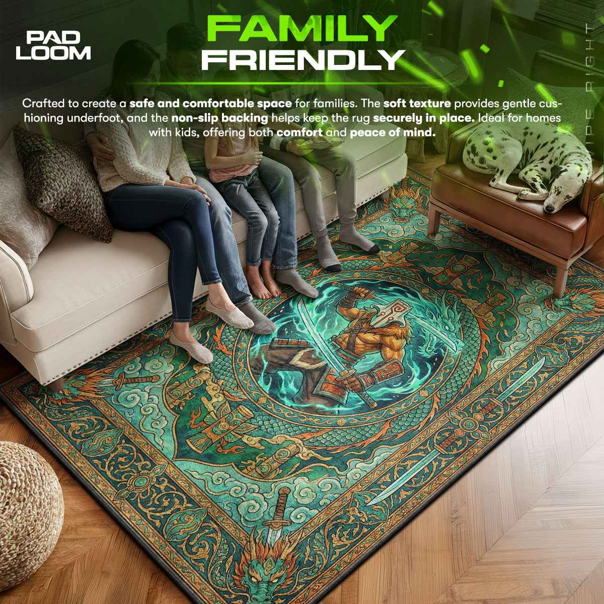 Juggernaut Dragon Blade Rug - Dota 2 Chair Mat