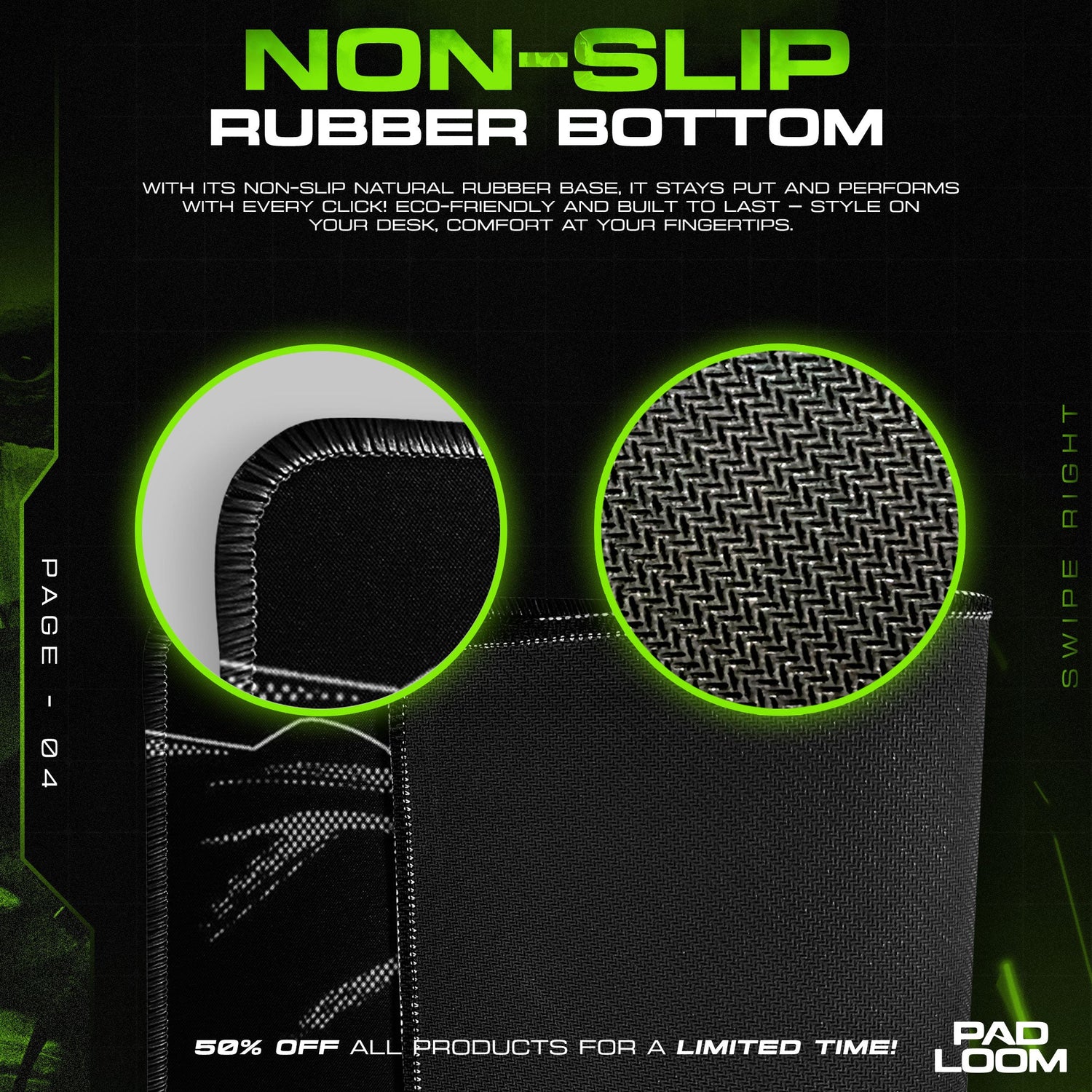 Jujutsu Kaisen Black White Duo Mouse Pad, Anime Gaming Desk Mat Padloom