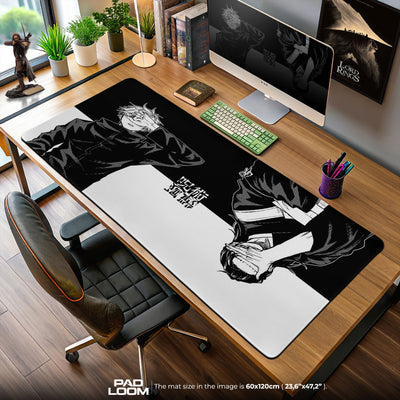Jujutsu Kaisen Black White Duo Mouse Pad, Anime Gaming Desk Mat