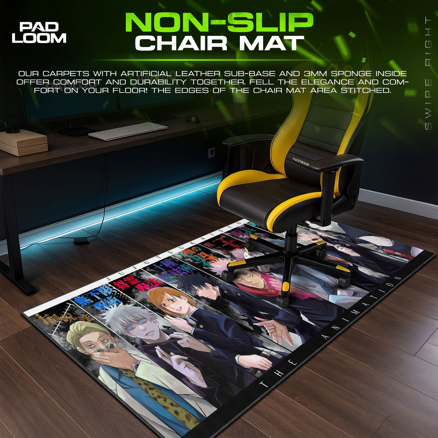 Jujutsu Kaisen Cast Mouse Pad, Anime Gaming Desk Mat Padloom