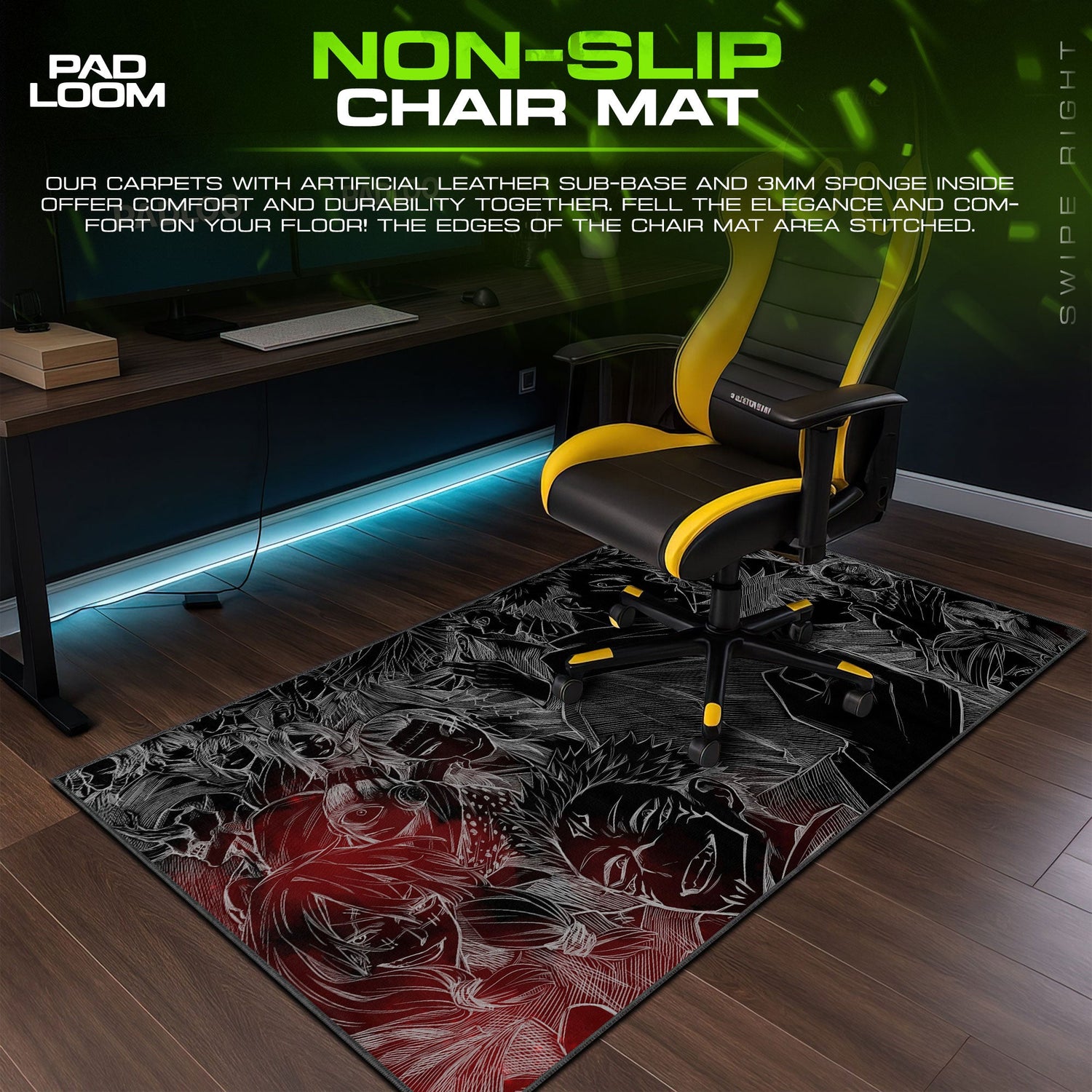 Jujutsu Kaisen Cursed Faces Mouse Pad, Anime Gaming Desk Mat Padloom