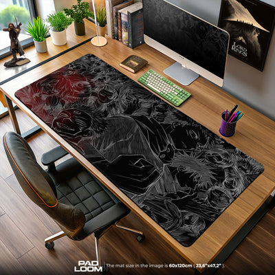Jujutsu Kaisen Cursed Faces Mouse Pad, Anime Gaming Desk Mat