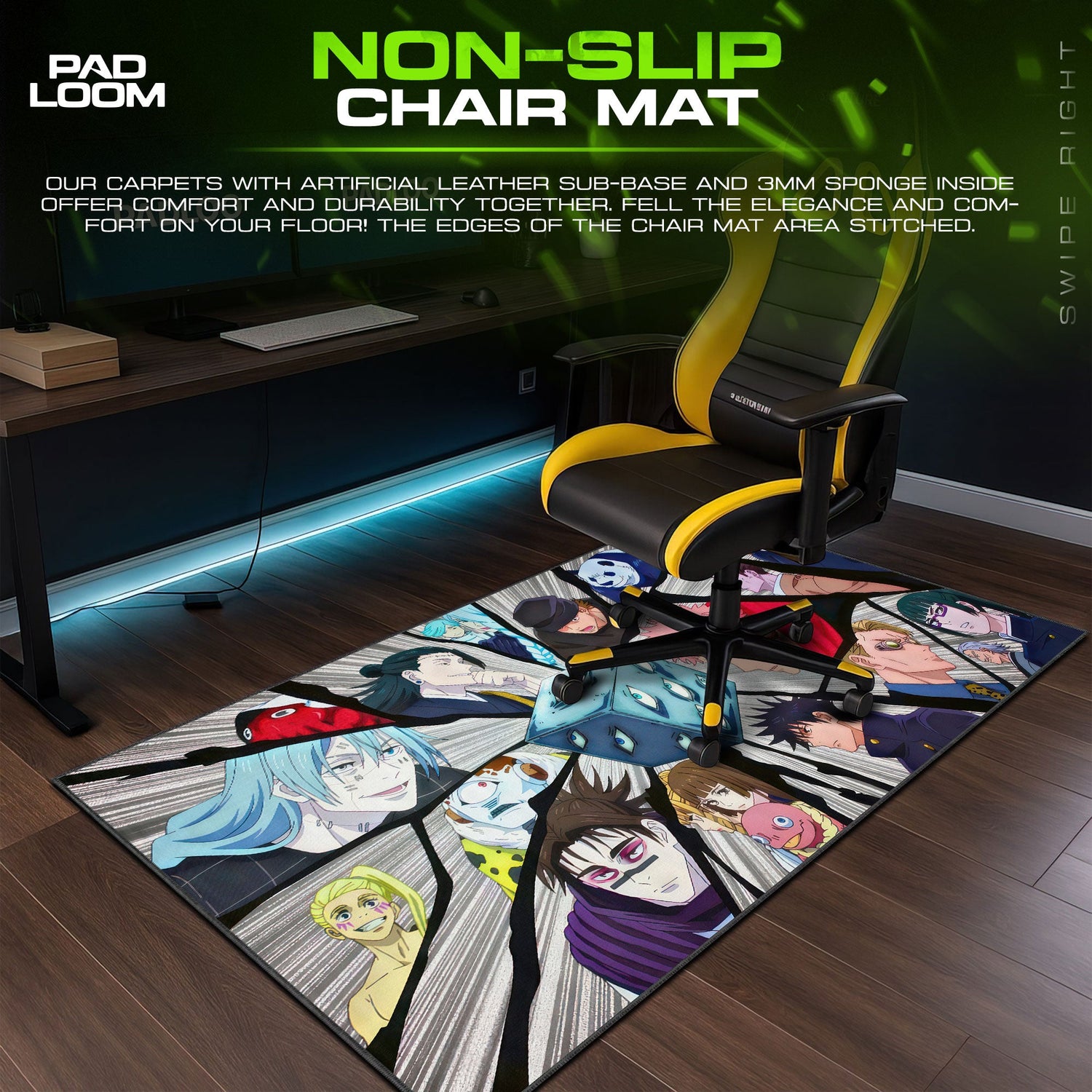 Jujutsu Kaisen Dice Clash Mouse Pad, Anime Gamer Desk Mat Padloom