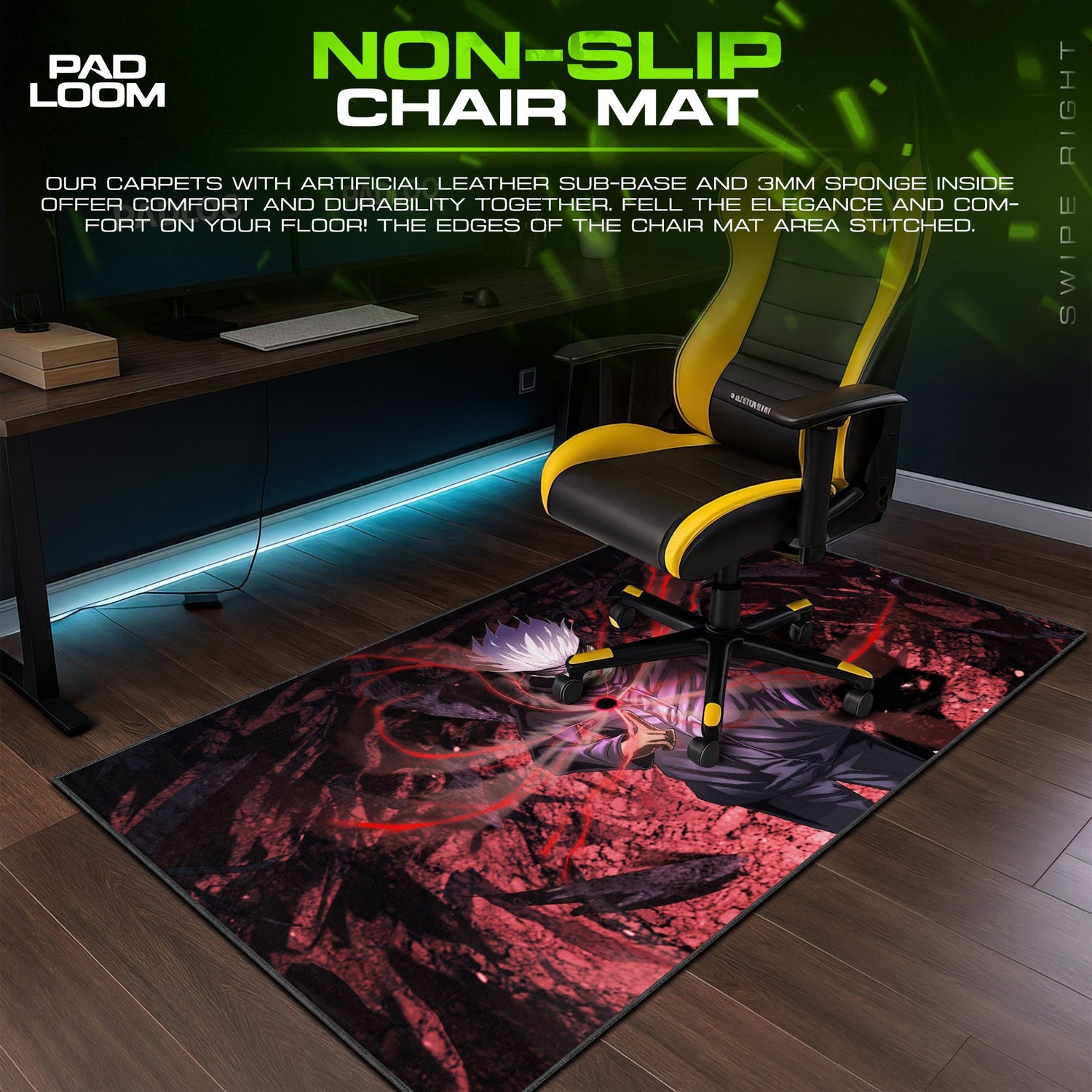 Jujutsu Kaisen Gojo Limitless Void Mouse Pad – Anime Gaming Desk Mat Padloom