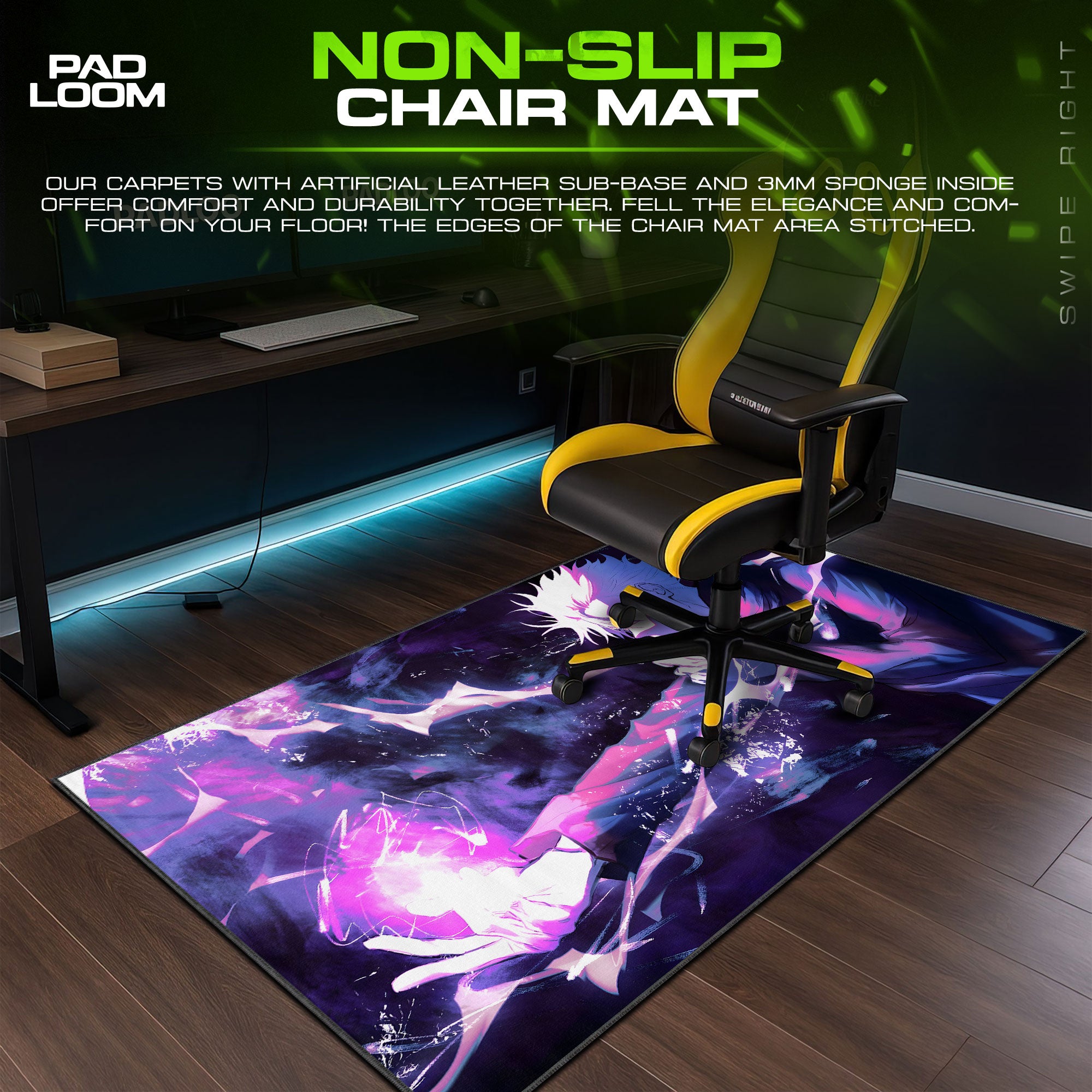 Jujutsu Kaisen Gojo Purple Energy Mouse Pad, Anime Gaming Desk Mat