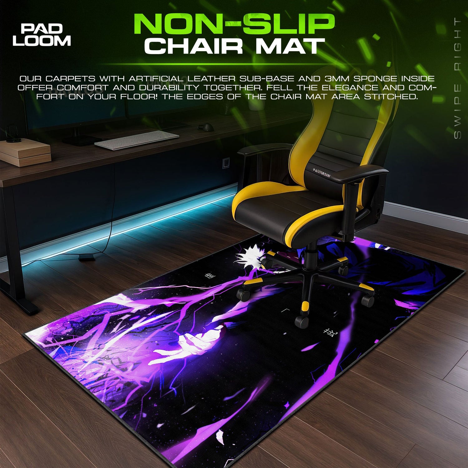 Jujutsu Kaisen Gojo Purple Hollow Mouse Pad – Anime Gaming Desk Mat Padloom
