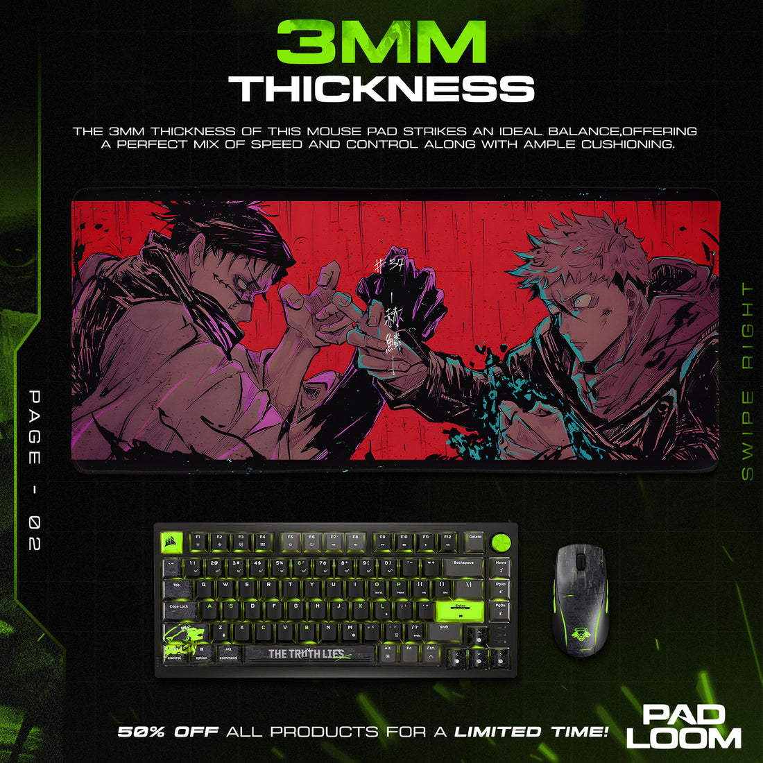 Jujutsu Kaisen Itadori vs Choso Mouse Pad – Clash Standoff Gamer Desk Mat