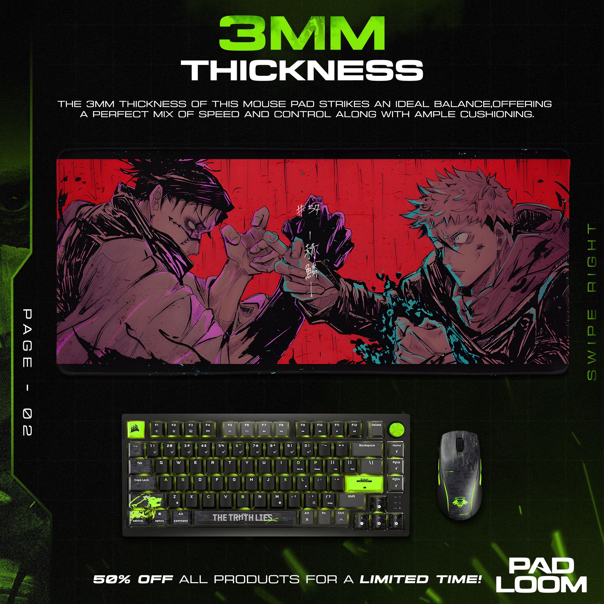 Jujutsu Kaisen Itadori vs Choso Mouse Pad – Clash Standoff Gamer Desk Mat