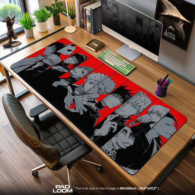 Jujutsu Kaisen Lineup Mouse Pad, Anime Gaming Desk Mat