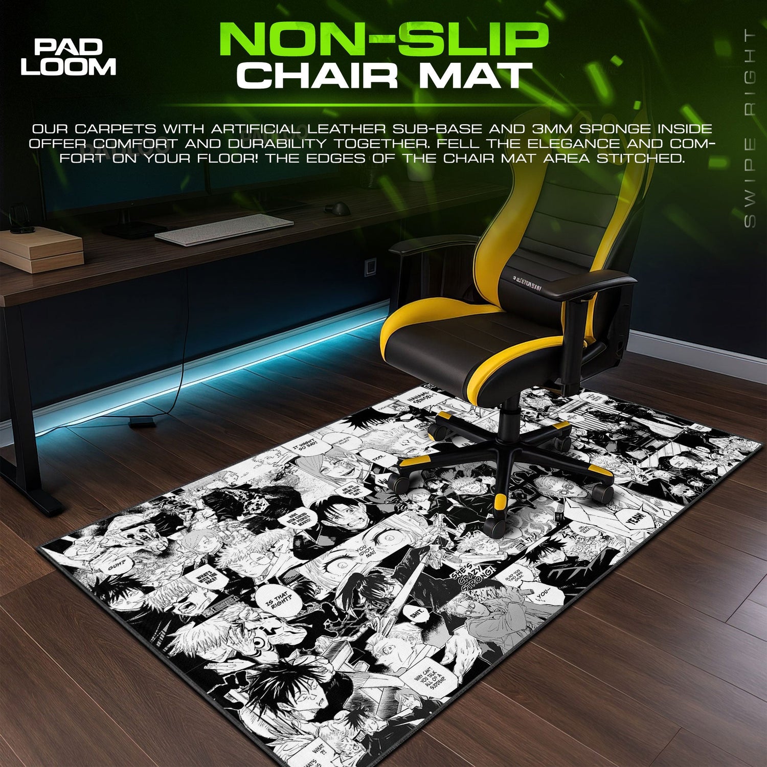 Jujutsu Kaisen Mouse Pad – Manga Collage Gamer Desk Mat Padloom
