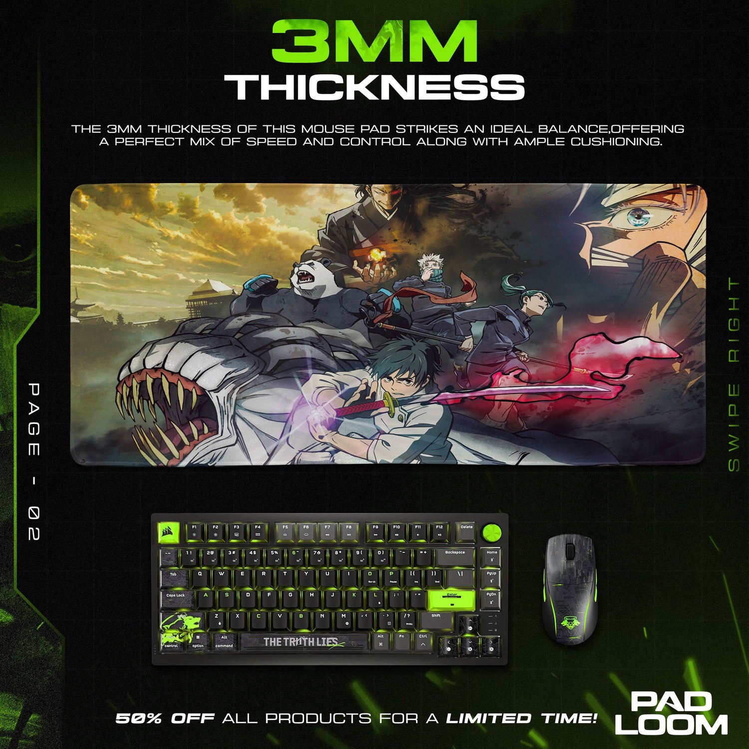 Jujutsu Kaisen Mouse Pad - Cursed Alliance Anime Desk Mat Padloom