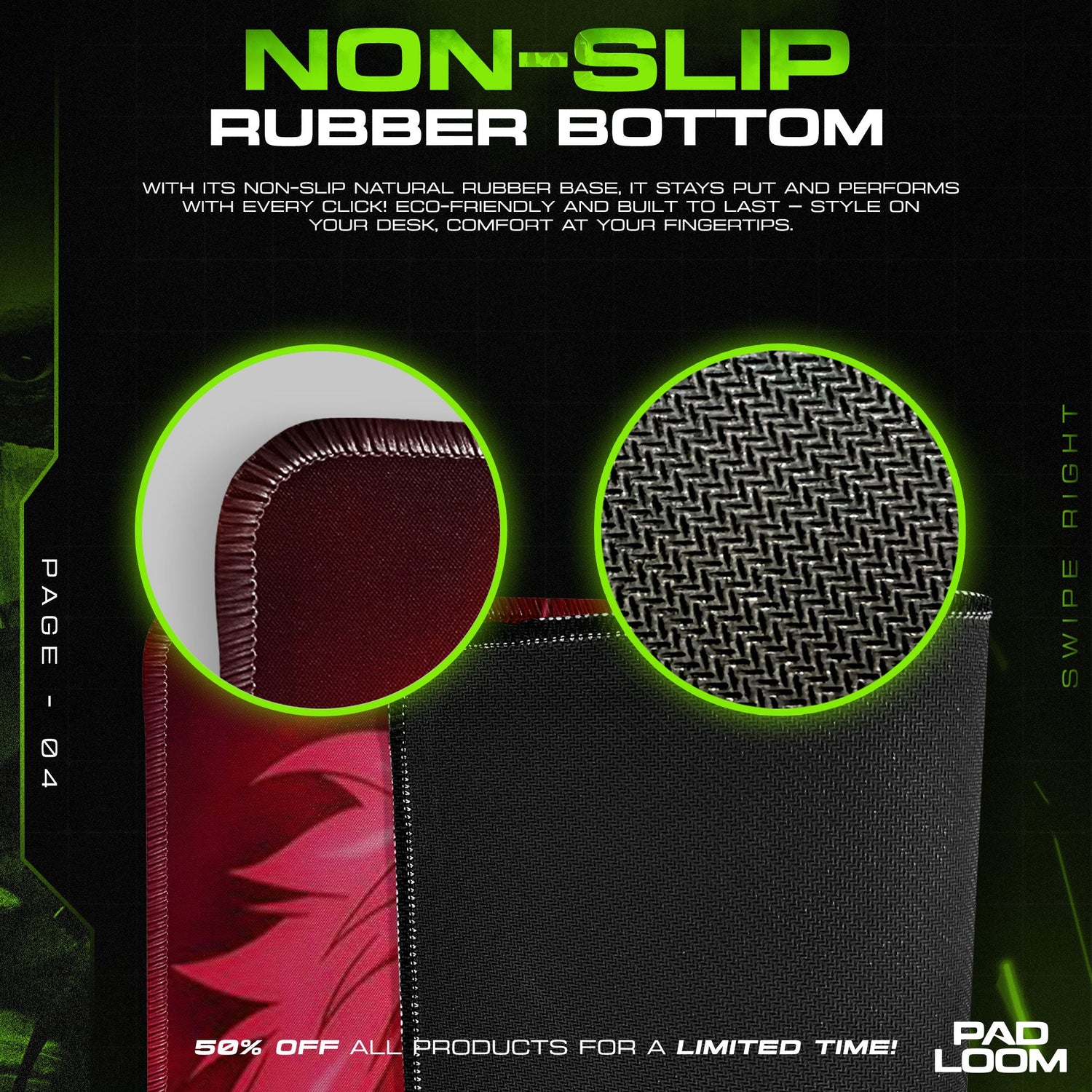 Jujutsu Kaisen Mouse Pad, Cursed Energy Anime Desk Mat Padloom