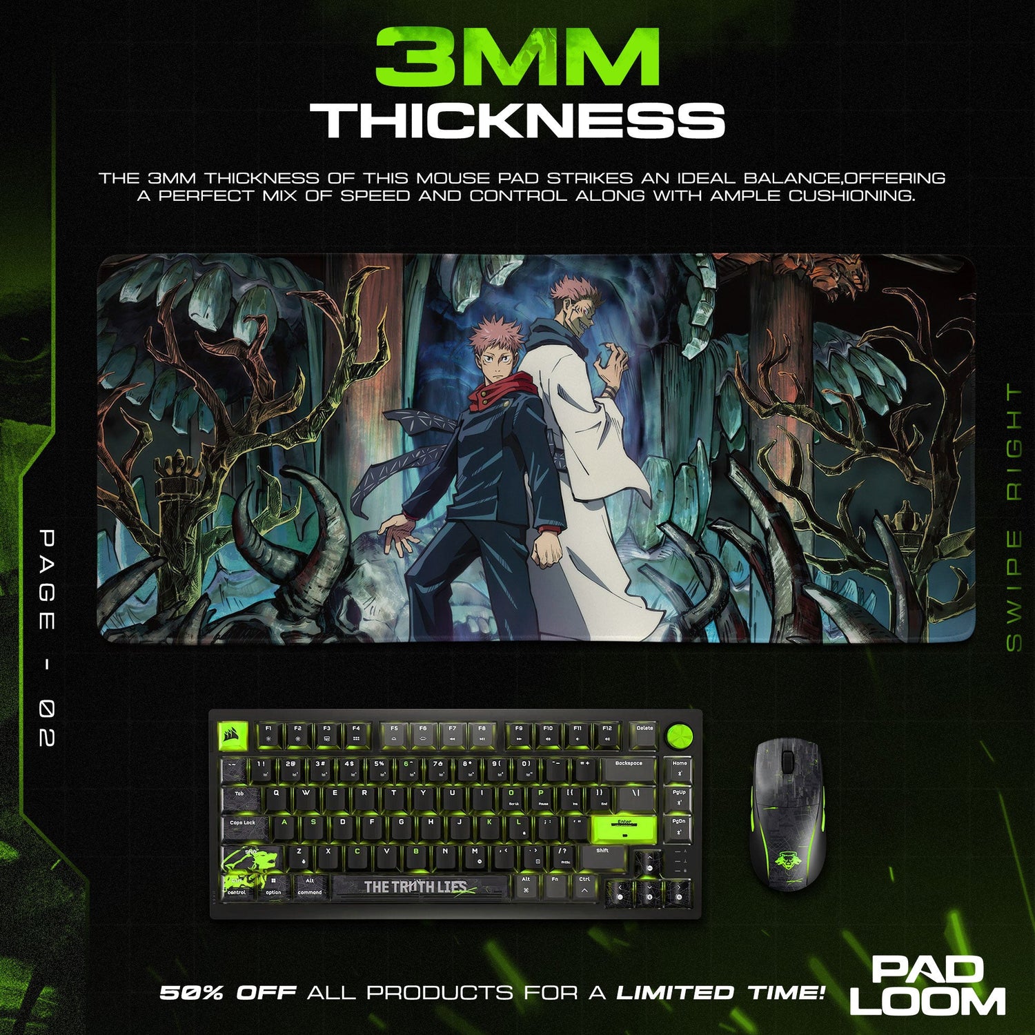 Jujutsu Kaisen Mouse Pad - Dual Soul Anime Desk Mat Padloom