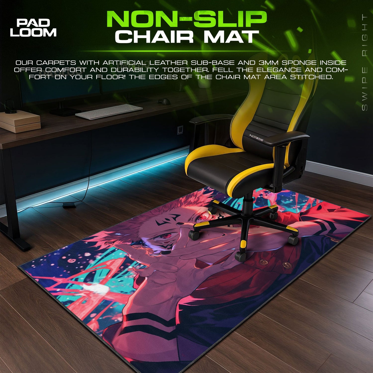 Jujutsu Kaisen Sukuna Curse Seal Mouse Pad, Anime Desk Mat Padloom